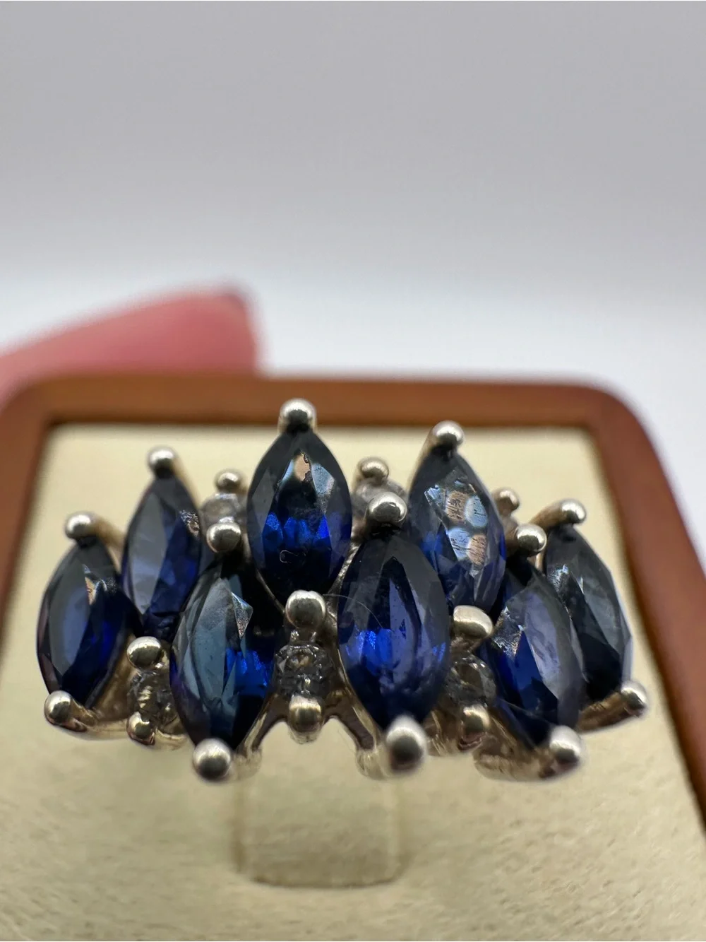 Vintage Sterling Silver w/Blue Topaz Ring Size 8